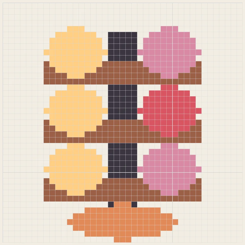 Afternoon tea perler bead pattern