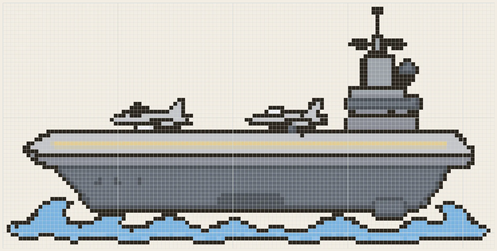 Aircraft carrier perler bead pattern