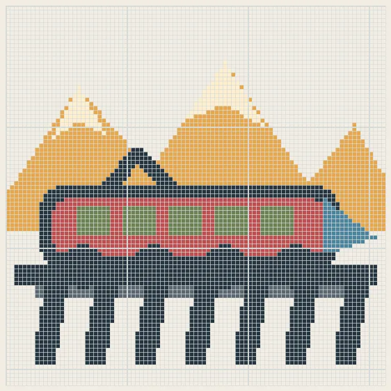 Alpine express bridge perler bead pattern