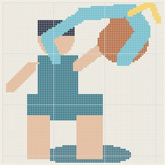Aquarius star fountain perler bead pattern