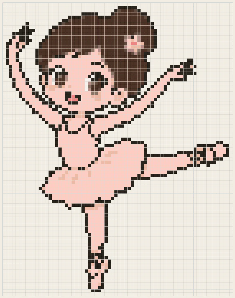 Arabesque ballerina perler bead pattern