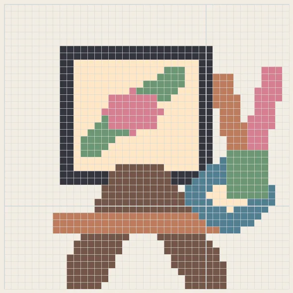 Artist desk perler bead pattern