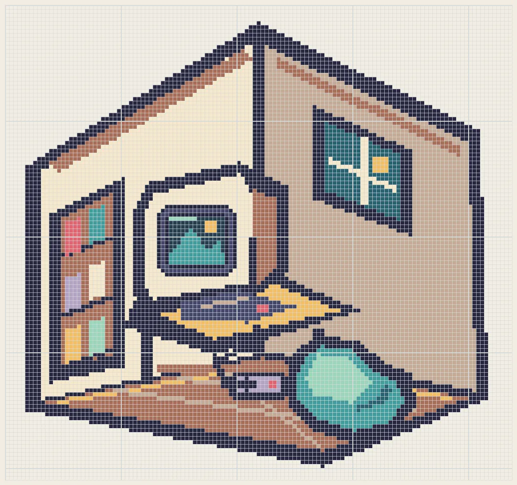 Attic gaming retreat perler bead pattern
