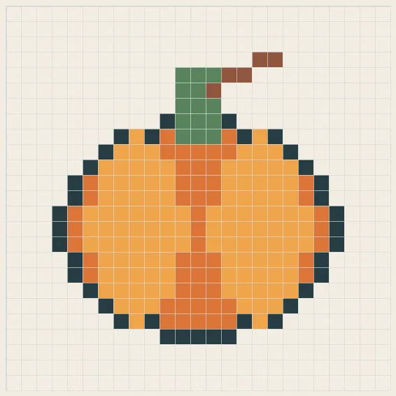 Autumn pumpkin perler bead pattern