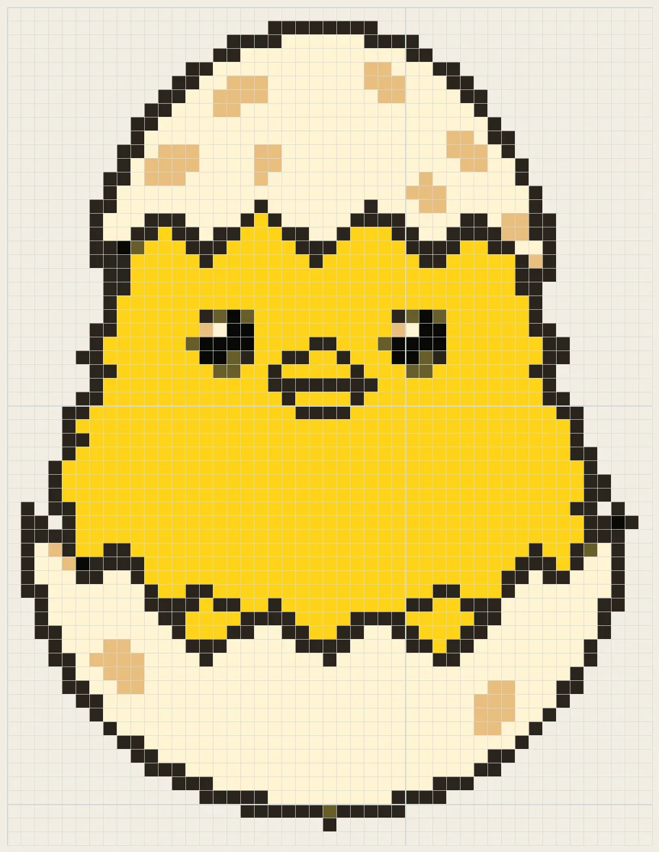 Hatching chick perler bead pattern
