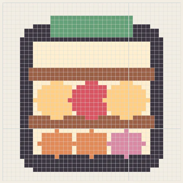Bakery window perler bead pattern