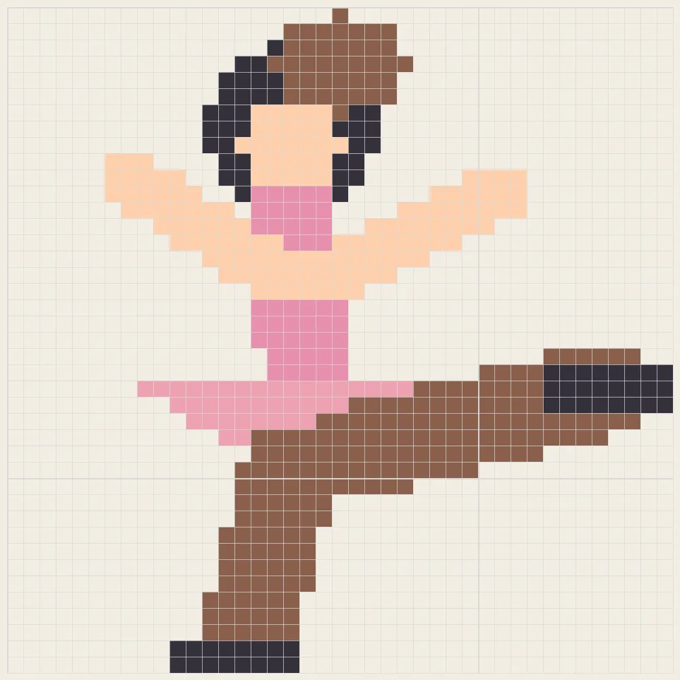Ballet dancer perler bead pattern
