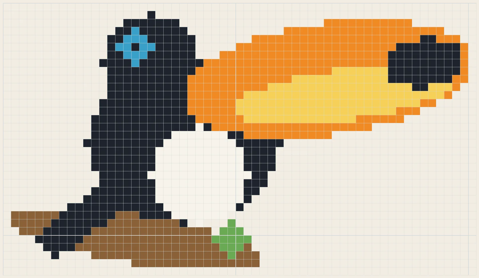 Banana-beak toucan perler bead pattern
