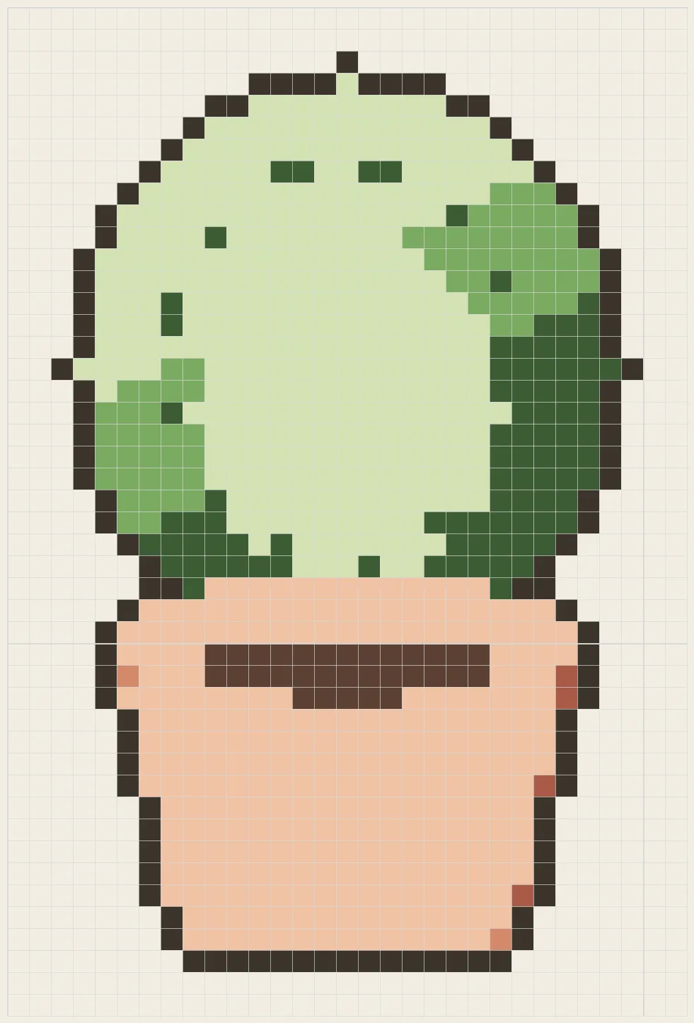 Round cactus in a pot perler bead pattern