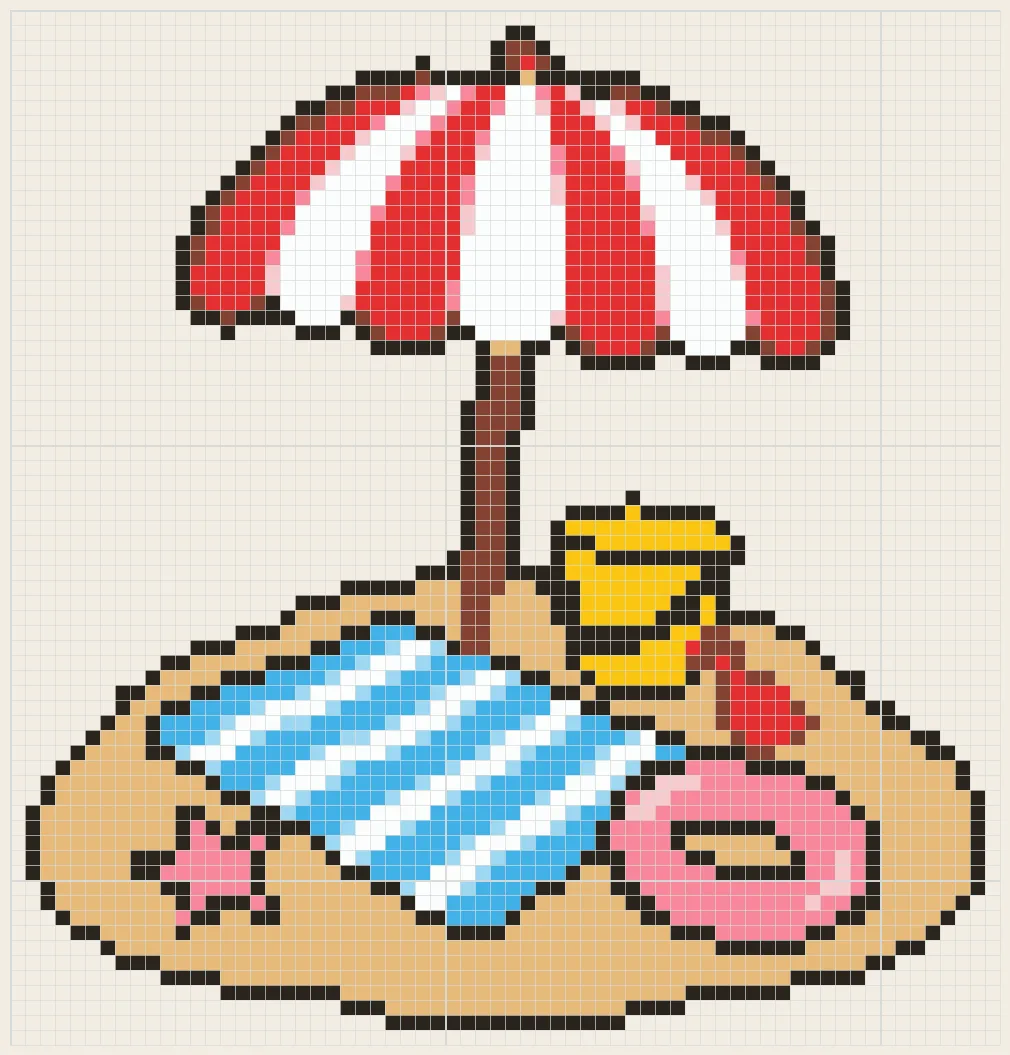 Beach day perler bead pattern