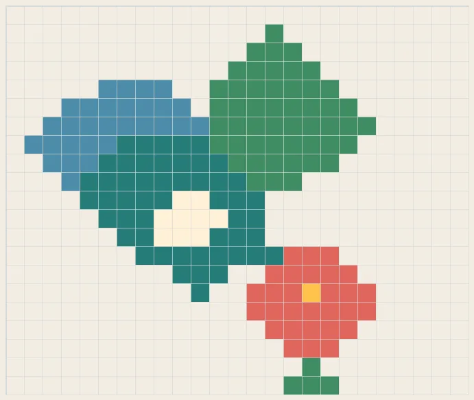 Botanical hummingbird perler bead pattern