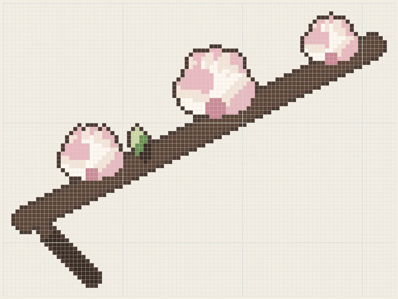 Branch cup magnolia perler bead pattern