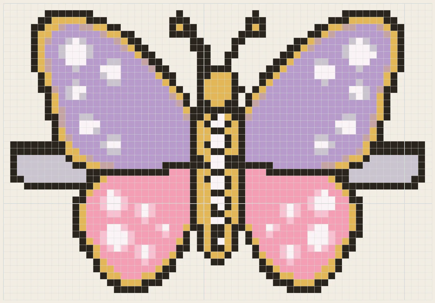 Butterfly hair clip perler bead pattern