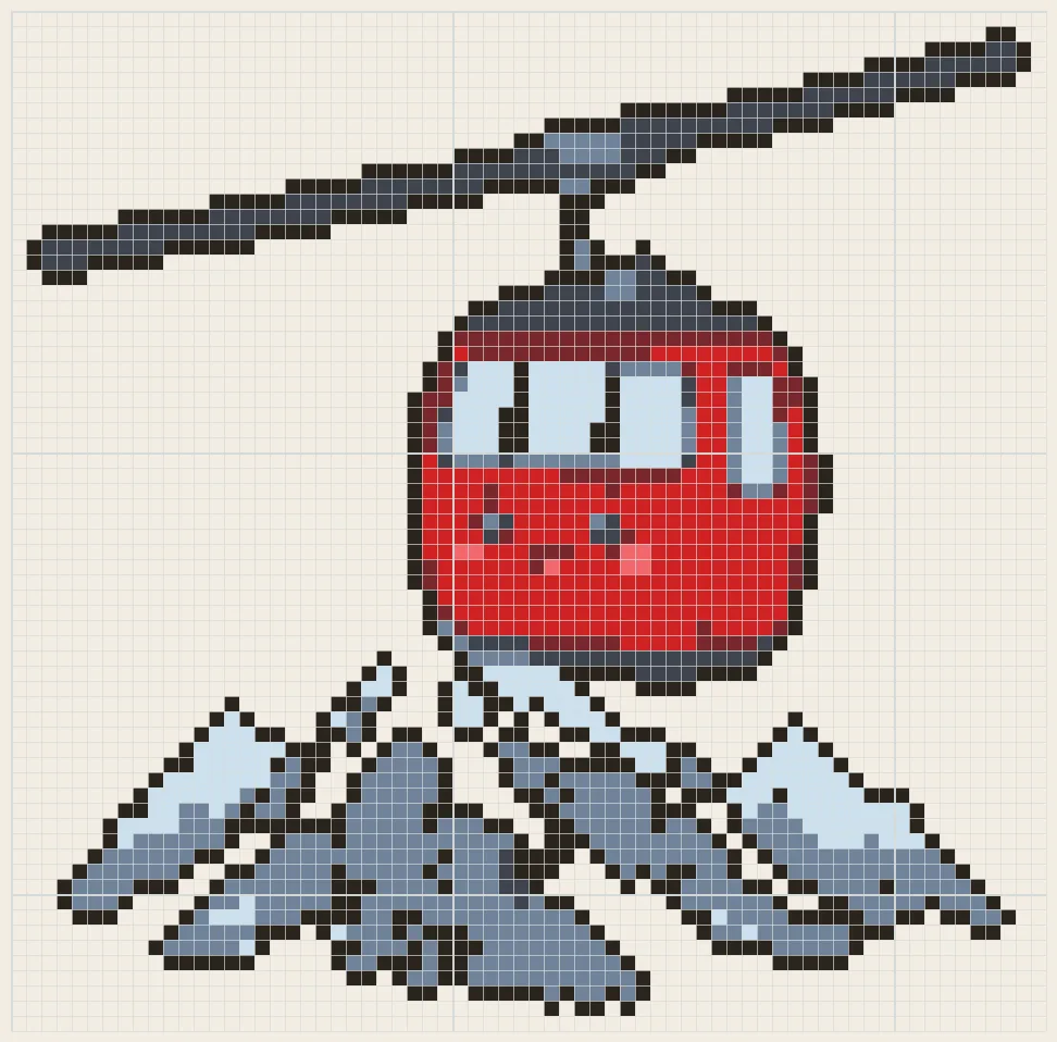 Mountain cable car perler bead pattern
