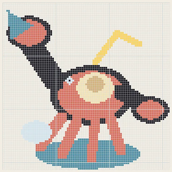 Cancer tide moon perler bead pattern
