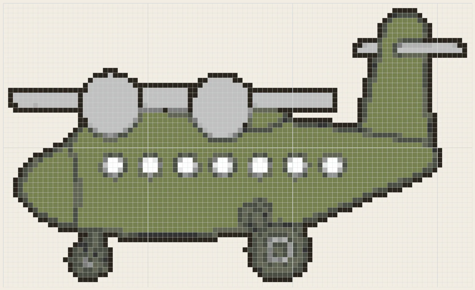 Cargo plane perler bead pattern