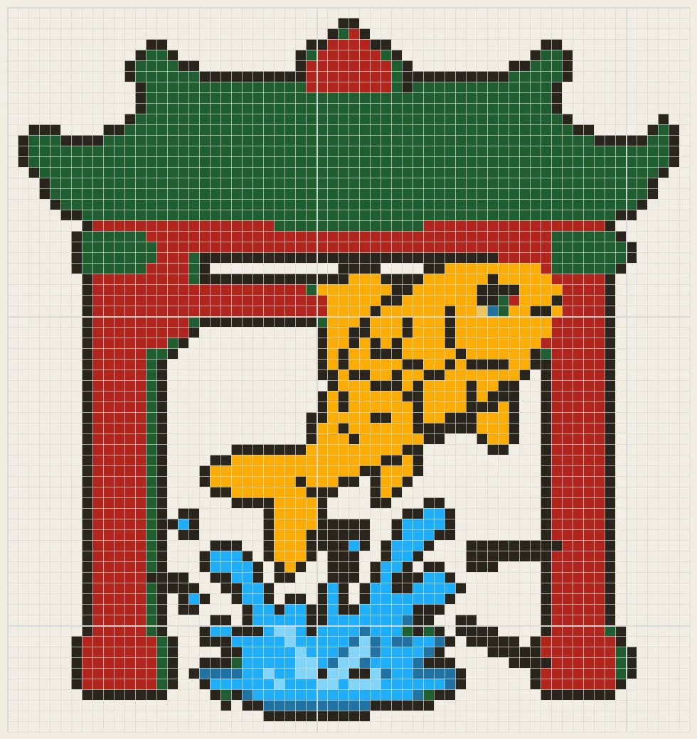 Carp leaps the Dragon Gate perler bead pattern