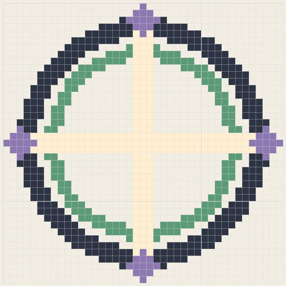 Celestial compass perler bead pattern