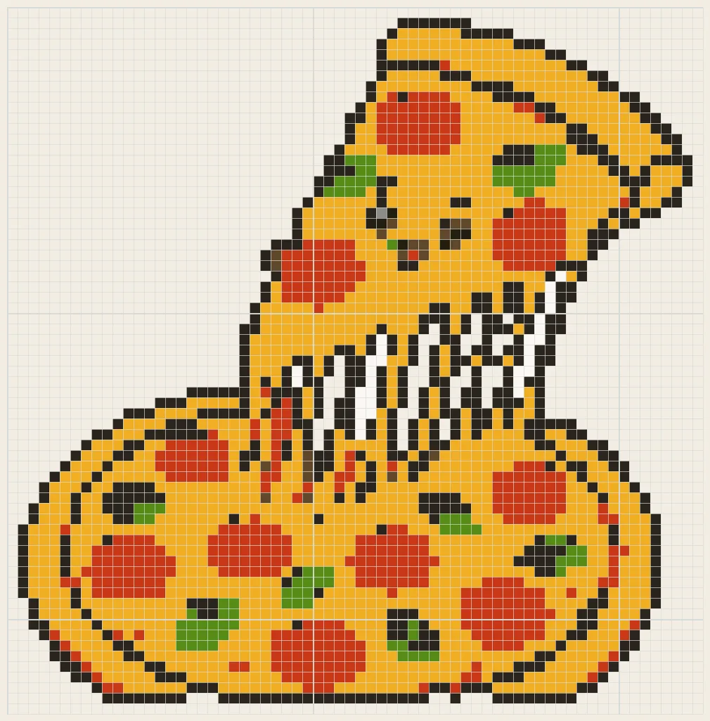 Cheesy pizza pull perler bead pattern