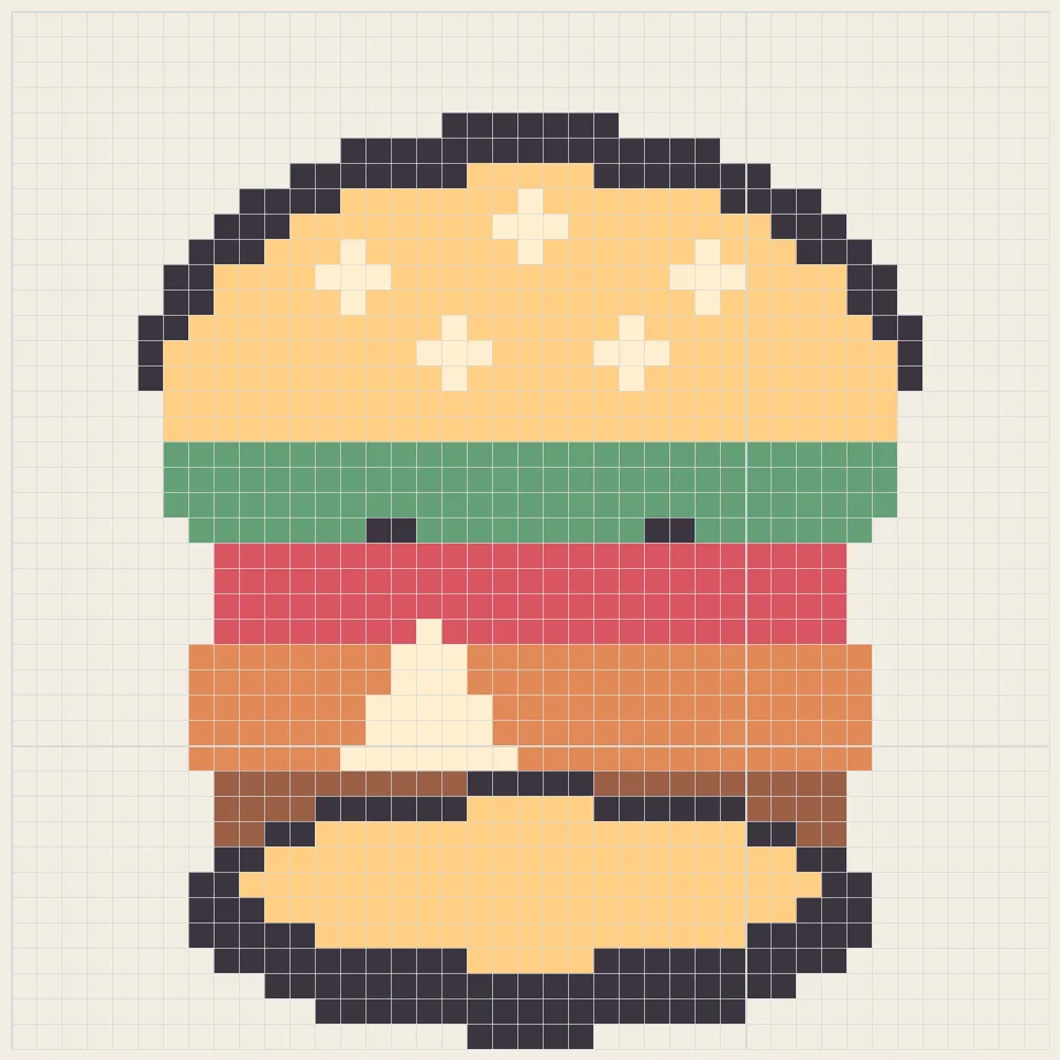 Classic burger perler bead pattern