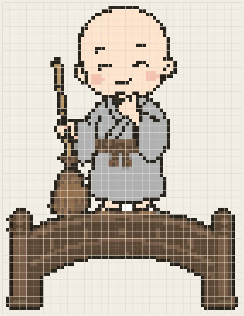 Clever little monk perler bead pattern