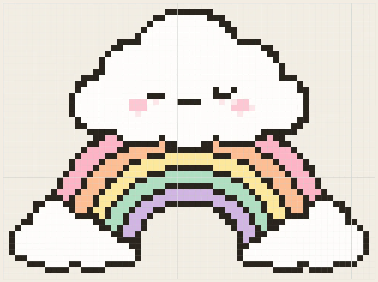 Napping cloud rainbow perler bead pattern