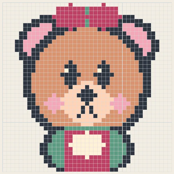 Cloudberry bear perler bead pattern