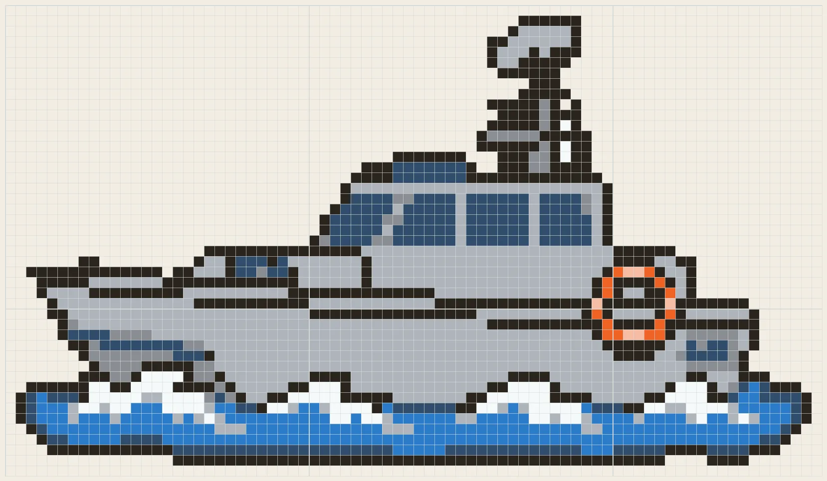 Coast patrol boat perler bead pattern