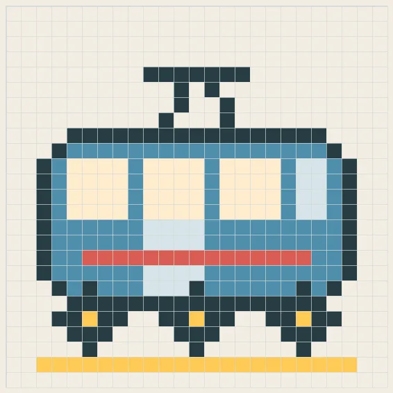 Commuter train perler bead pattern