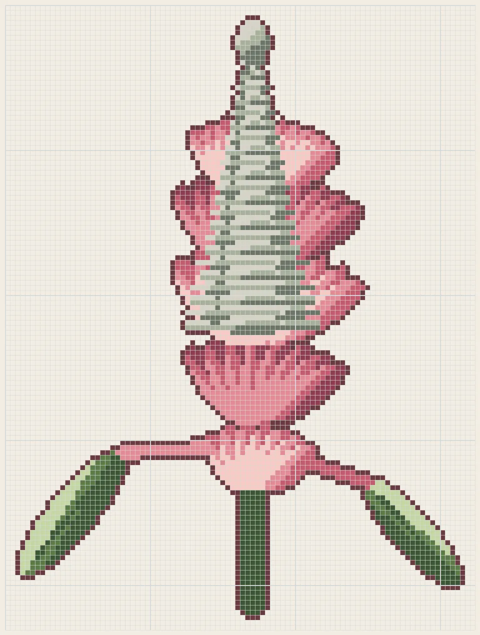 Cone bract protea perler bead pattern