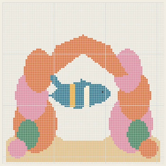 Coral arch wrasse perler bead pattern