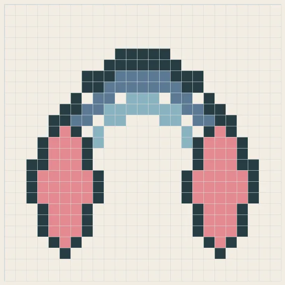 Cozy headphones perler bead pattern