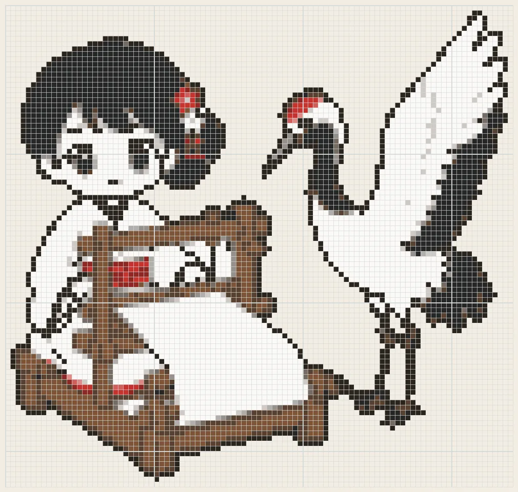Crane loom maiden perler bead pattern