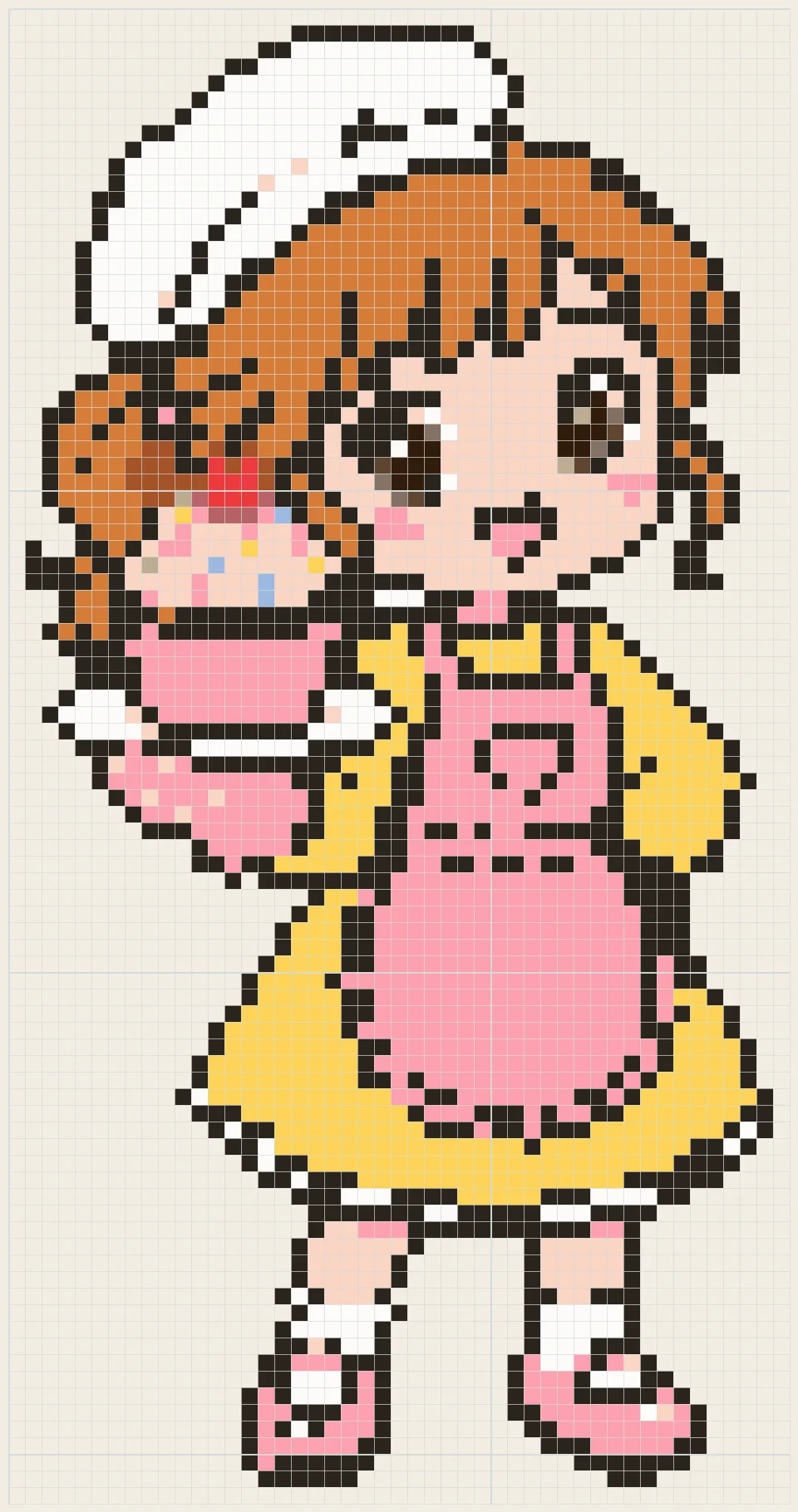 Cupcake baker girl perler bead pattern