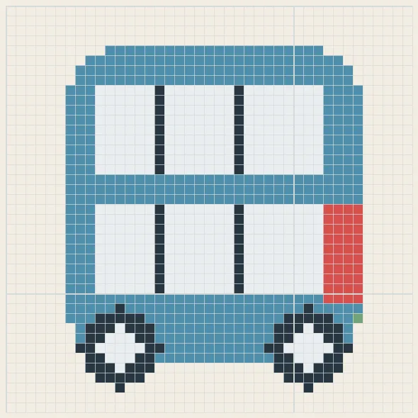 Double-decker bus perler bead pattern