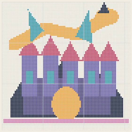 Dragon citadel perler bead pattern