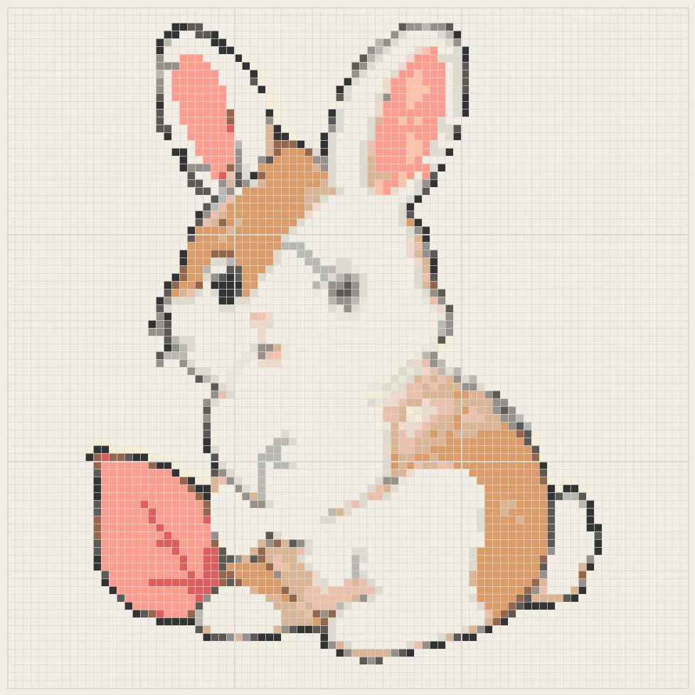 Spotted garden rabbit perler bead pattern