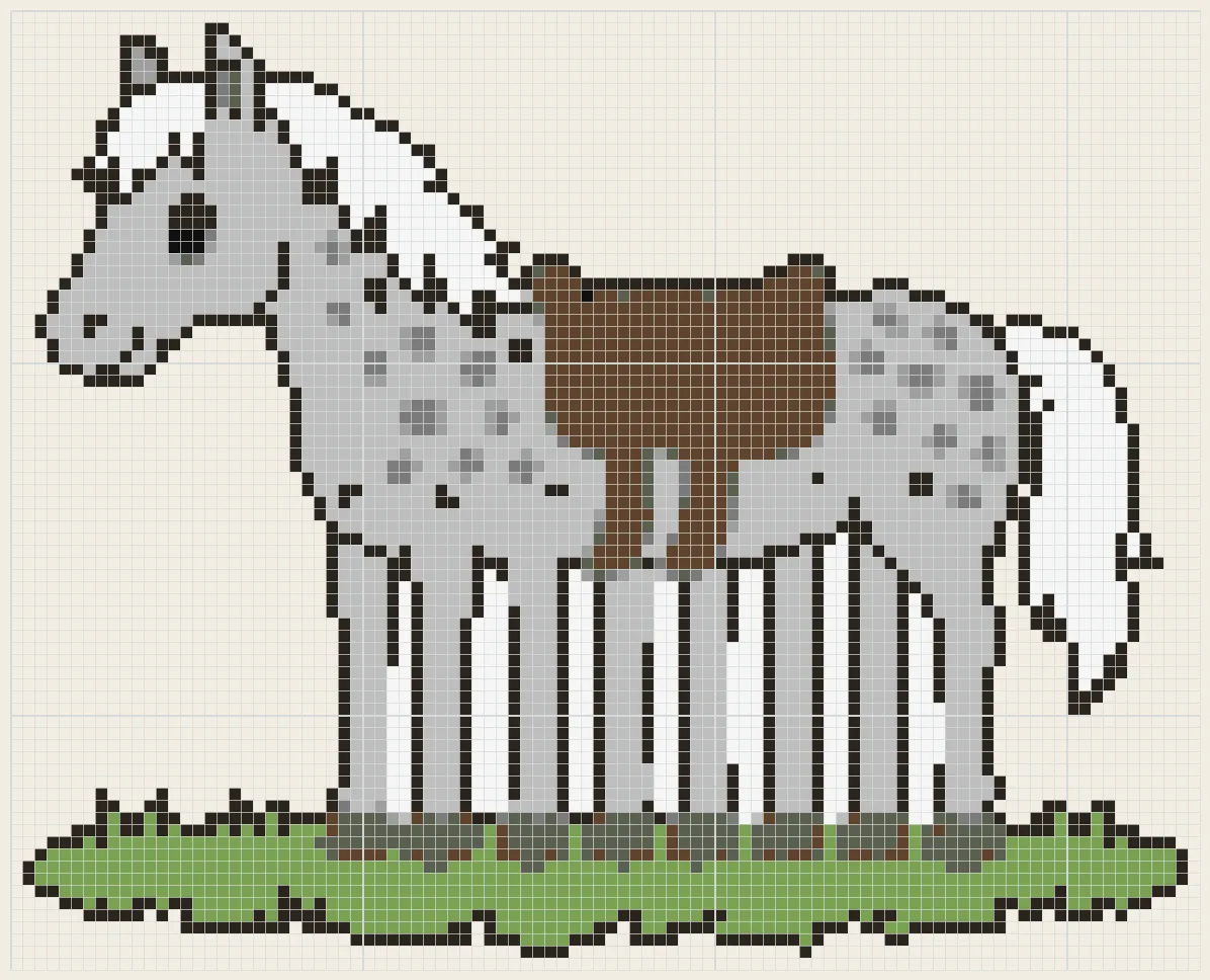 Eight-leg steed perler bead pattern