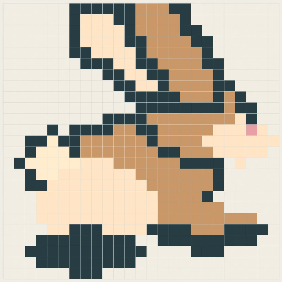 Floppy rabbit perler bead pattern