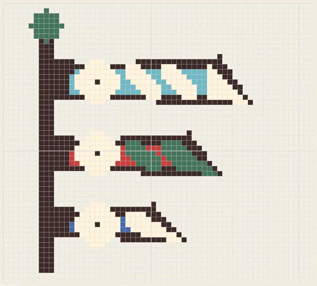 Flying koinobori perler bead pattern