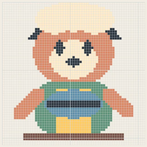 Fox baker mascot perler bead pattern