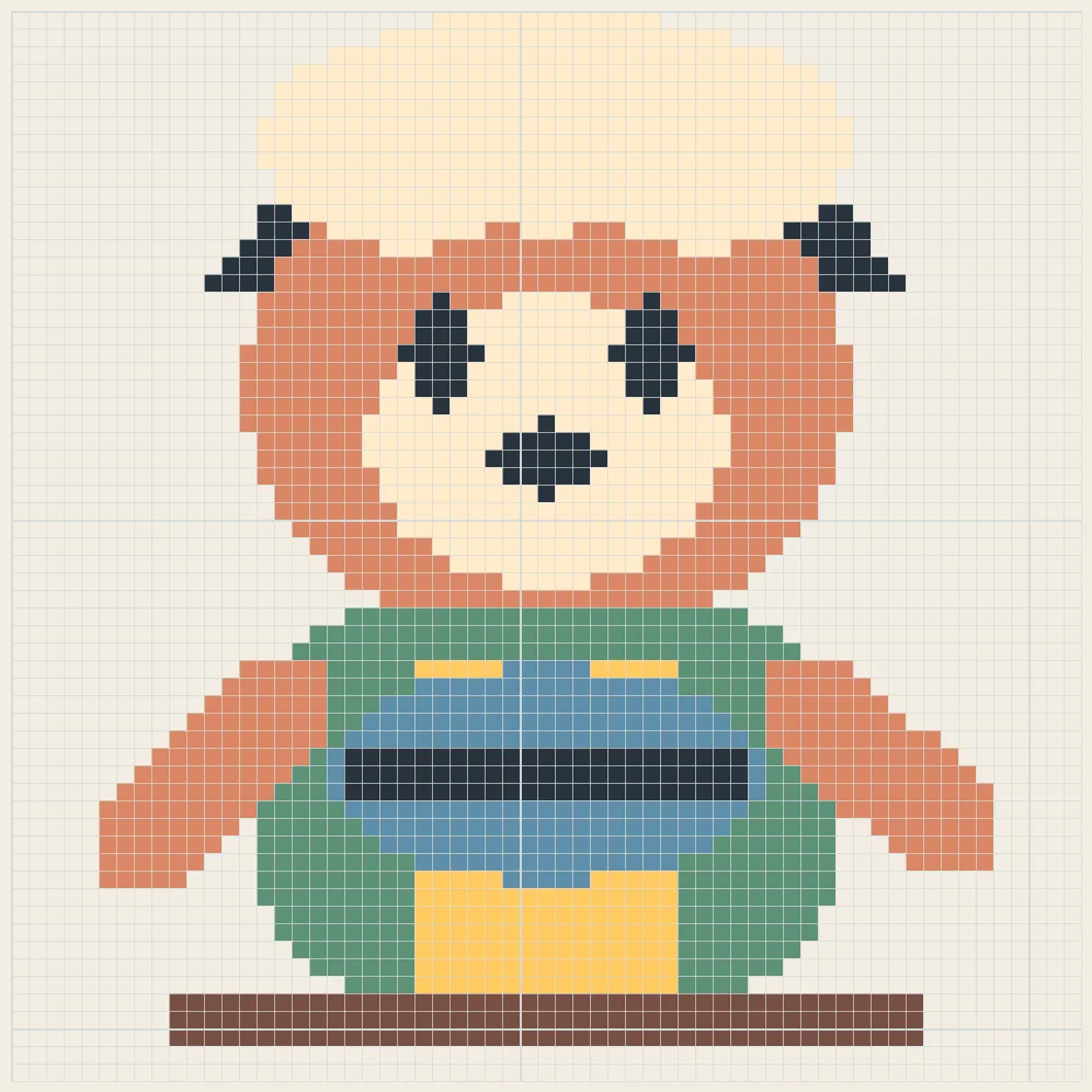 Fox baker mascot perler bead pattern