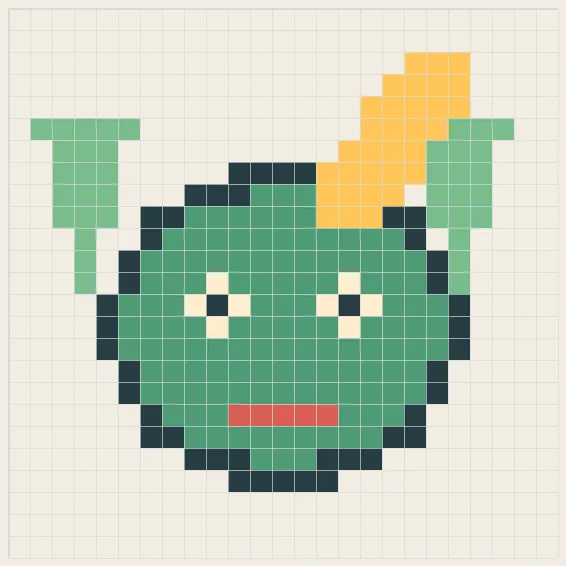 Friendly dragon perler bead pattern