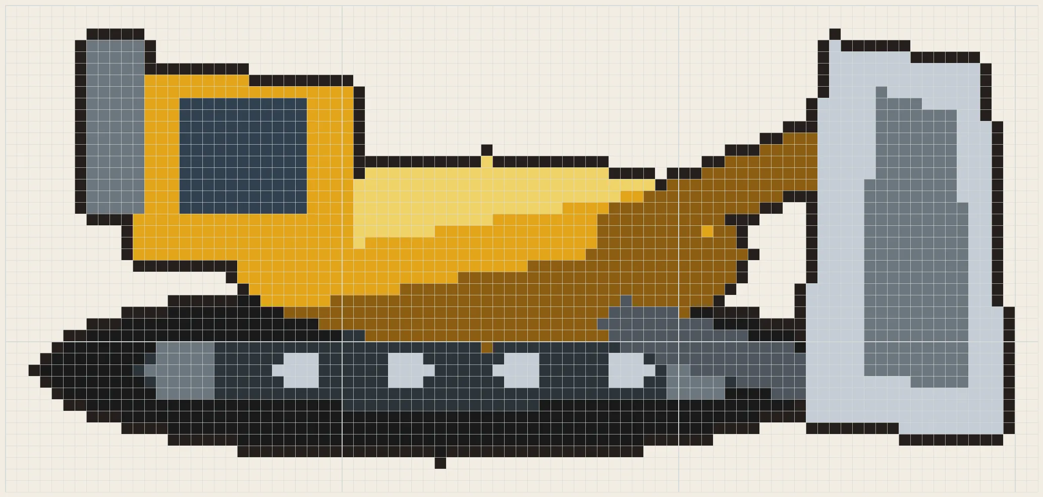 Front-blade dozer perler bead pattern