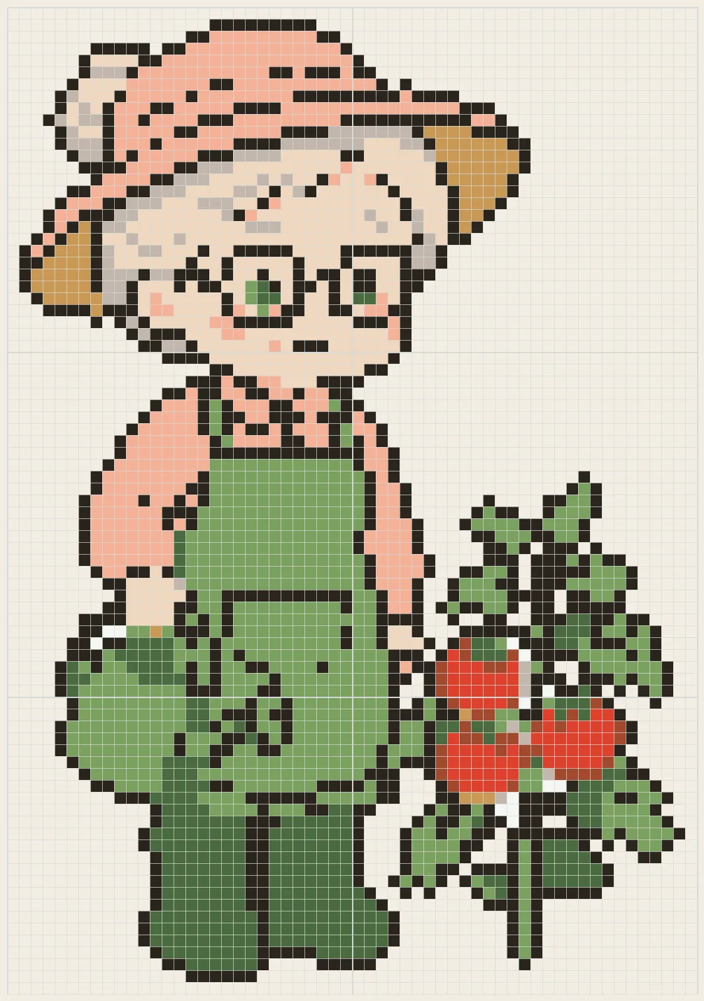 Gardening grandma perler bead pattern