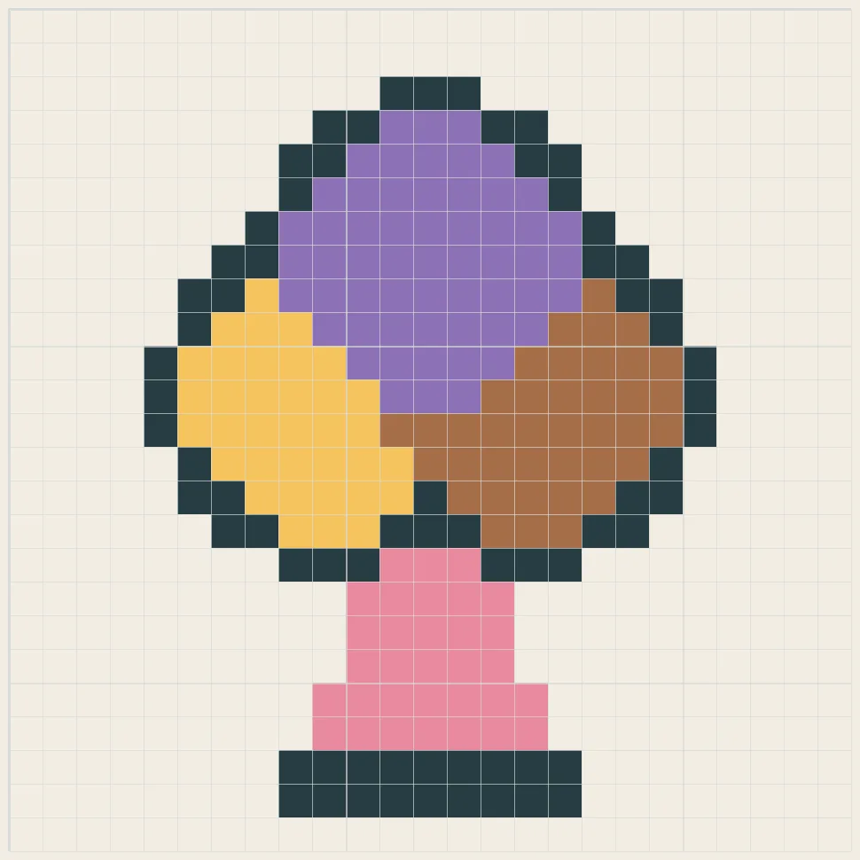 Gelato cone perler bead pattern