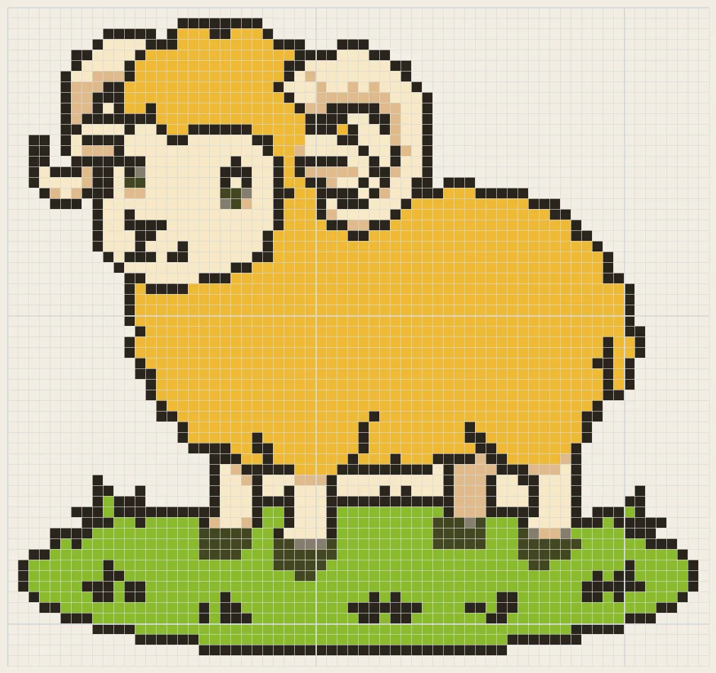 Golden fleece ram perler bead pattern