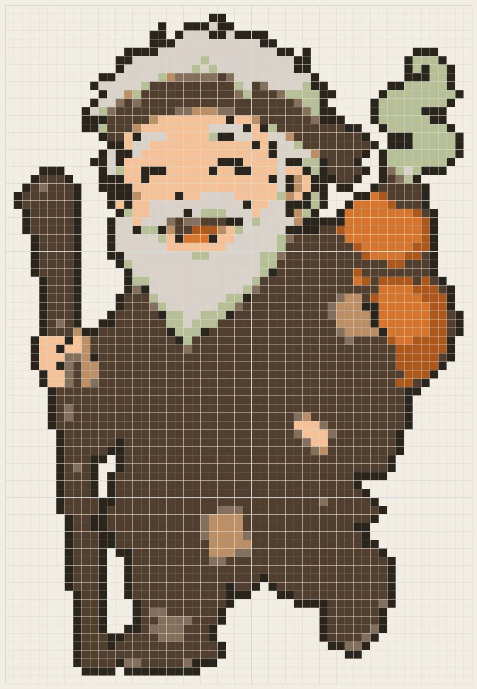 Immortal with iron crutch perler bead pattern