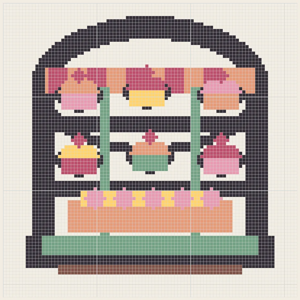 Grand patisserie window perler bead pattern