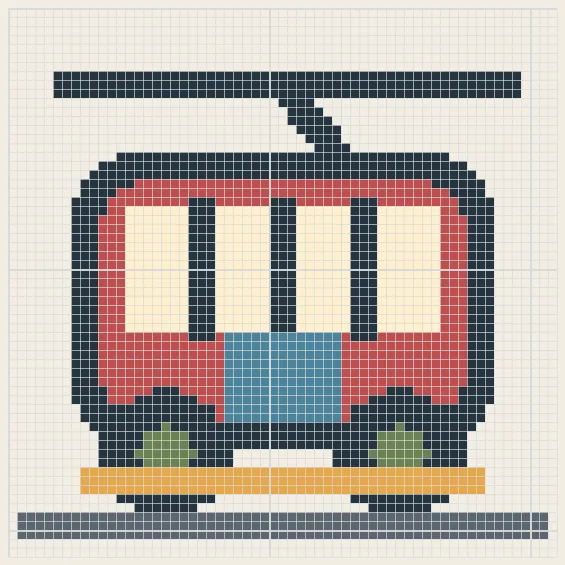 Heritage streetcar perler bead pattern